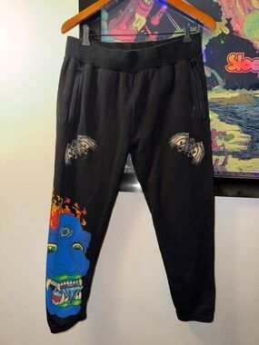 Black Graphic Men’s Sweatpants with Ozzy Osbourne’s tattoo designs